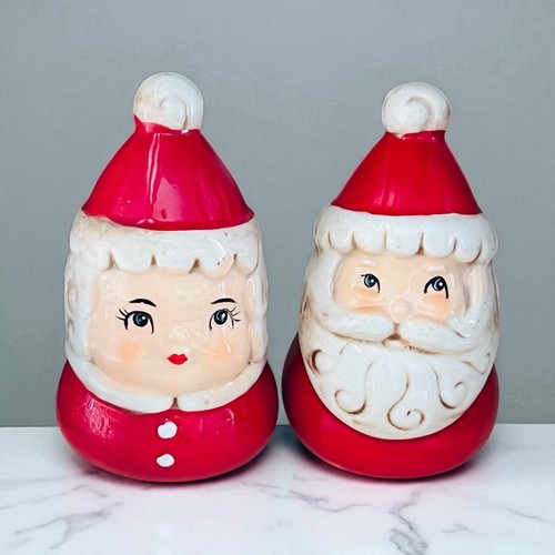 ￼Mr. & Mrs. Santa Claus ceramic salt & pepper shakers Johanna Parker ￼