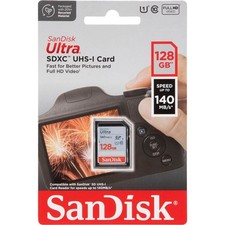 SanDisk Ultra SD Speicherkarten UHS I 32GB 64GB 128GB bis 140MBs für Fotokameras