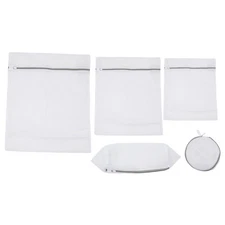 5 Pcs Mesh Laundry Bags for Delicates with Premium Zipper Travel Storage Bag