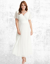 Womens Scarlett & Jo Short Sleeve Isabelle Float Sleeve Maxi Dress Ivory RRP £95