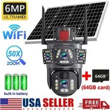 Solar Battery Powered Wireless WiFi Home Security Camera Outdoor Pan/Tilt CCTV