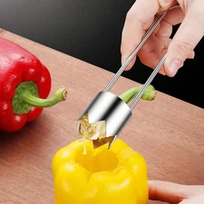 Pepper Corer - Stainless Steel Pineapple, Apple Corer Fruit Corer Kitchen Tool