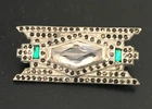 Vtg ANTIQUE Brooch Pin Art Deco Rhinestone Pot Metal Silver tone Jewelry lot x