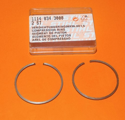 #ad #ad NEW OLD STOCK STIHL 38X1. 5MM PISTON RONG SET OF 2 009 MS200 MS200T FS200 FS250 $19.99