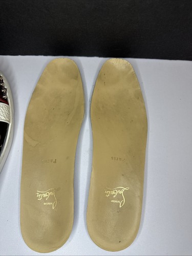 CHRISTIAN LOUBOUTIN Black -white Spikes Flat Sneakers 42.5/9.5 - Picture 15 of 22