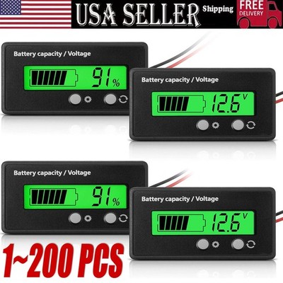 12V/24V/36/48V Battery Status Charge LCD Digital Indicator Monitor Meter Gauge