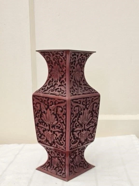 红色黄铜主中国古董花瓶| eBay