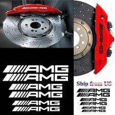 6x AMG Vehicle Brake Caliper Heat Resistant Decal Stickers For Race Sports Car