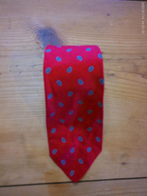 Robert Talbott/Woolf Brothers Neck Tie Adult Red Blue Paisley Silk 58L 3W Mens