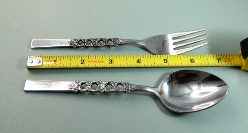 Oneida Northland Stainless Rose Wisp Pierced Pattern Japan Fork & Spoon 2 Pieces - Picture 7 of 10