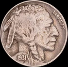 1931-S 5C Buffalo Nickel Ungraded Circulated