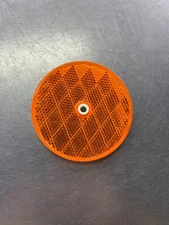 Sate-Lite 35 Round Amber Orange Plastic Reflector Center Mount 3-3/32" NOS 33128