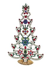 Gro&szlig;er bunter glitzernder Christbaum aus Strass Steinen - Gablonz  (# 17762)
