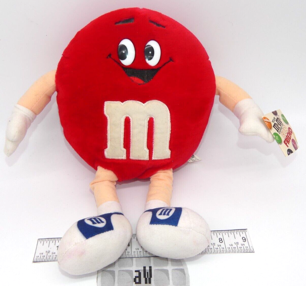 Vintage 1987 Red M&M's Fun Friend Stuffed Toy Plush Hanger M & M