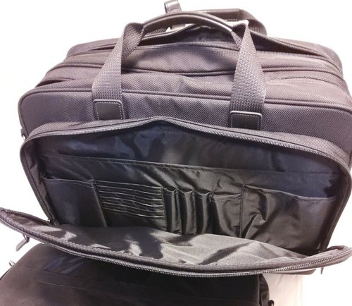 HARTMANN INTENSITY 568 BLACK Deluxe Computer Briefcase With Shoulder Strap #P - Picture 5 of 11