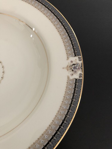 Set Of 7 Mikasa Grand Ivory China Rimmed Soup Bowls TROPEZ - L5504- Mint Disc - Picture 4 of 8