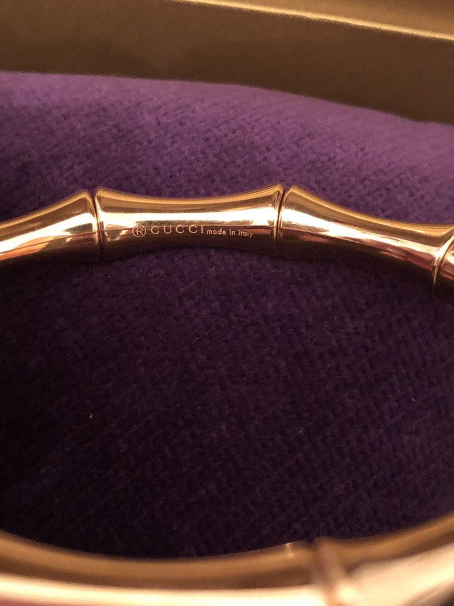 NIB GUCCI 18k Rose Gold Bamboo Small Stretch Bracelet 21.3g