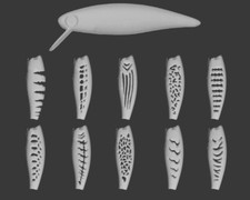 wLure Hard Plastic 3D Stencil for Fishing Lure Jerkbait Blank Body UPM639