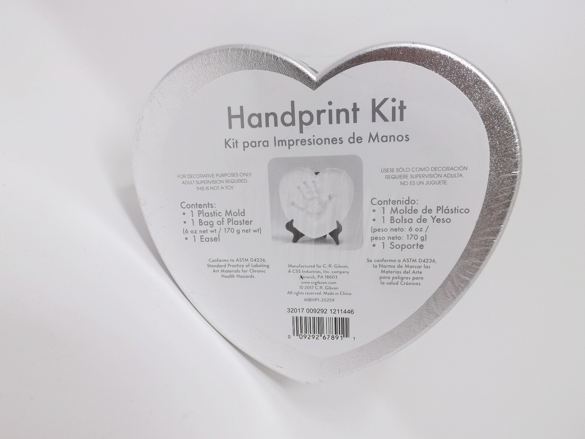 Gibson Baby Heart Shaped My Tiny Hand Print Kit in a Silver