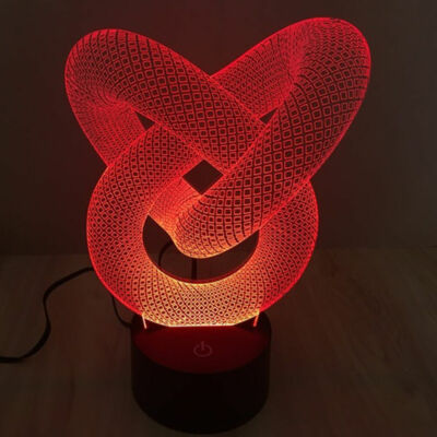 3D Heart Visual LED Night Light 7 Color Table Lamp Kids Gifts Decor