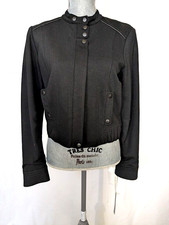 Kenar Black Jersey Zip Front Lined Motorcycle Jacket 8, Nwt $149.00
