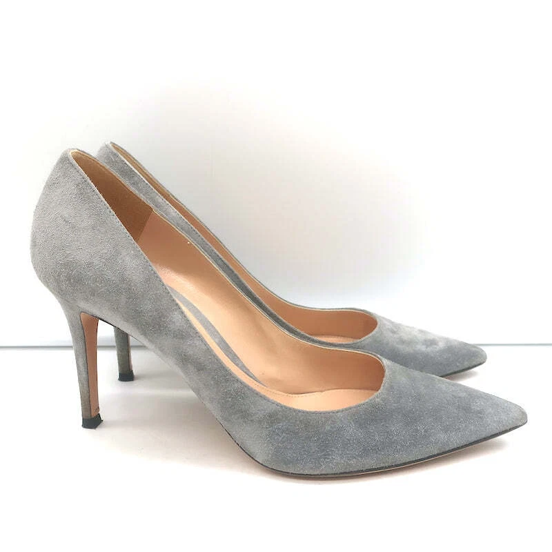 Zapatos de salón Gianvito Rossi Gianvito 85 gris gamuza talla 39,5 punta punta tacones Foto 2 de 4