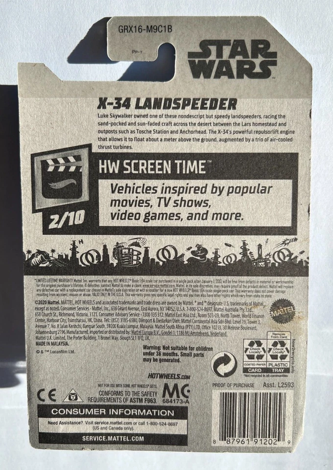2021 Hot Wheels Star Wars X-34 Landspeeder HW Screen Time 2/10 #12/250 Car - Image 3 of 4