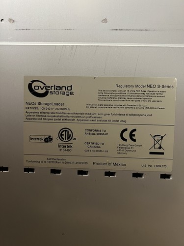 OVERLAND NEOs S SERIES 1U Autoloader LTO 8 Tape Library works fine NO DRIVE - Picture 10 of 10