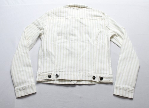Neu mit Etikett Frame Le Vintage gestreifte kurze Jeansjacke Größe Small - Bild 4 von 5