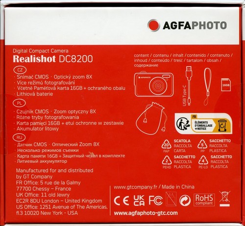 AGFA PHOTO Realishot DC8200 21 MP 8x Zoom Compact Digital Camera - Red - Picture 5 of 6