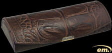 Eyeglass Case Leather - CROCODILE stamping