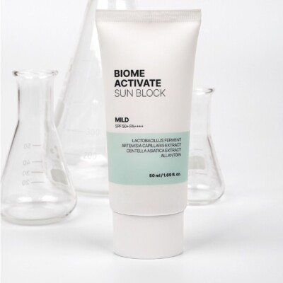 BIOME ACTIV Sunblock Mild Sun Cream SPF50+ PA++++ 50ml VEGAN Sonnenschutz