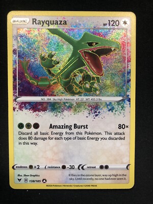 SDV4-028パラレル　オマケ付き Rayquaza 138/185 - Amazing Rare Holo - Vivid Voltage Pokemon