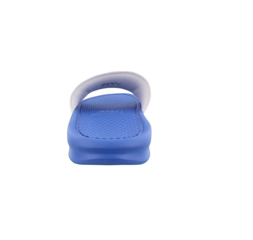 NIKE BENASSI JDI SLIDE MEN SIZE 14 WHITE ROYAL BLUE 343880 410 - Image 3 of 3