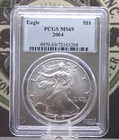 2004 American SILVER Eagle $1 PCGS MS69 #268 East Coast Coin & Collectables, Inc