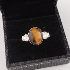 Tiger Eye Gemstone 925 Sterling Silver Ring Handmade Jewelry Ring Gift For Love