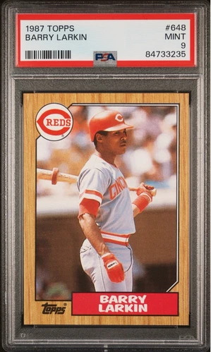 1987 Topps Barry Larkin Rookie RC #648 PSA 9 Mint HOF Cincinatti Reds