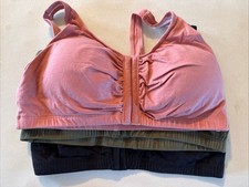 Fruit of the Loom 3 Pack 96014 Front Close Cotton Sports Bra,Size 40, NWOT