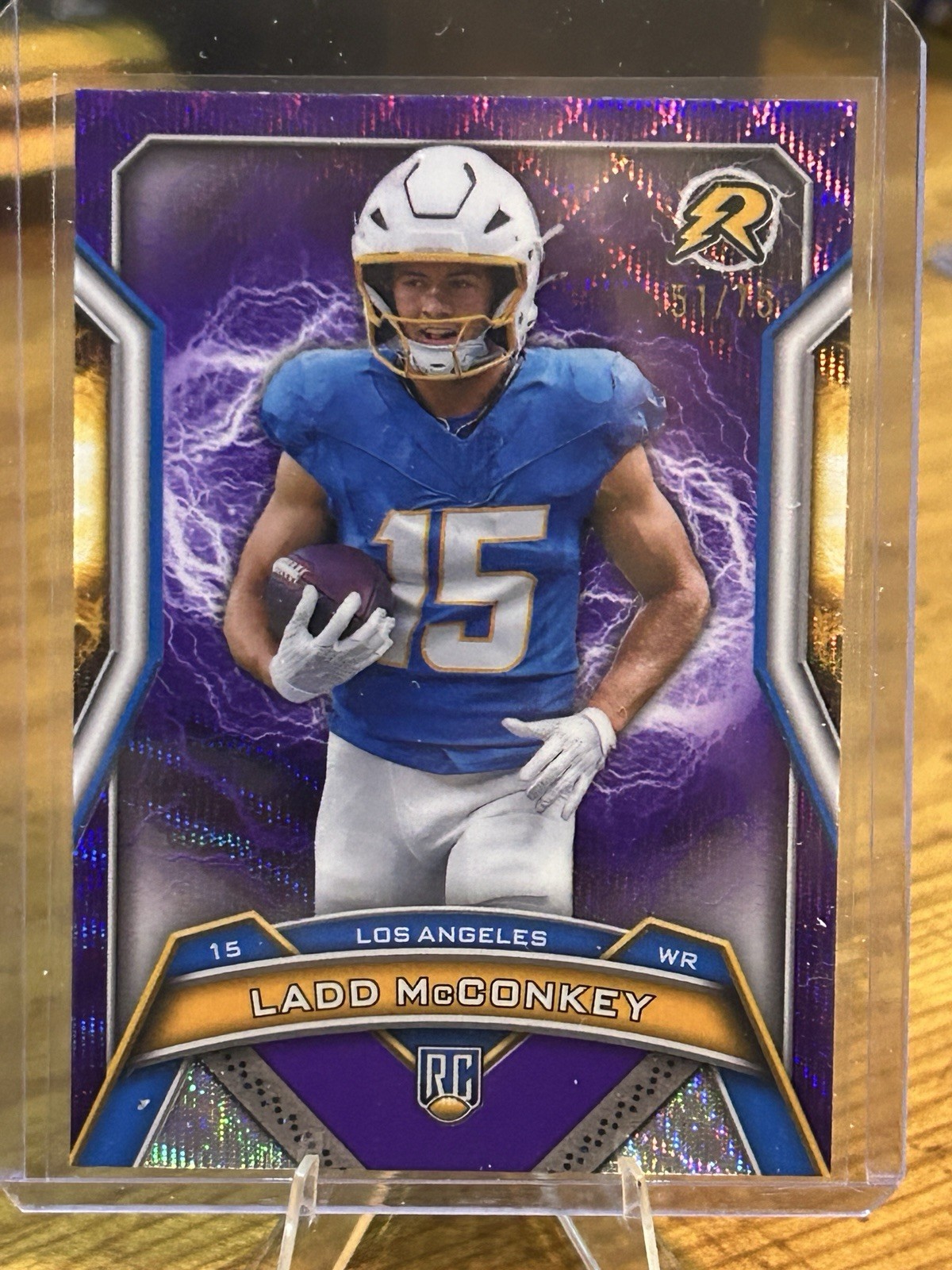 2024 Topps Resurgence -Rookies Ladd McConkey #154 Purple Surge Refractor /75 RC 