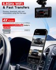 4K +2.5K Dash Cam Front and Rear, Free 64GB Card Included, 5.8GHz WiFi App Co...