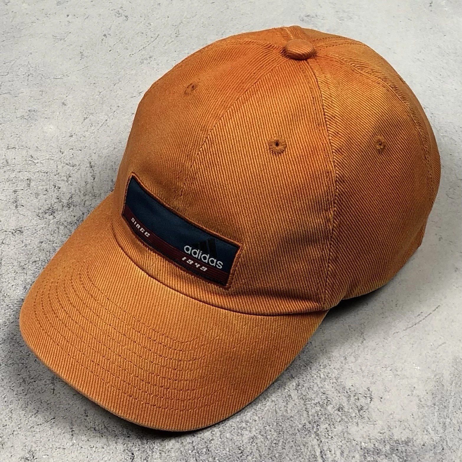 Adidas Taiwan Sun Faded Vintage 2000 Orange Centre Logo Men’s Retro Cap Hat OS