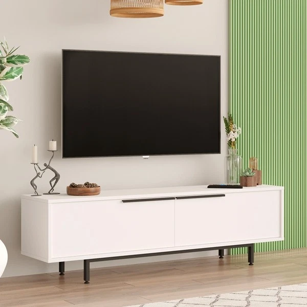 Mobile TV GYIIYUO Con Cassetti In Tessuto – Per TV 75-80 Pollici – Nero – 181,6 Cm