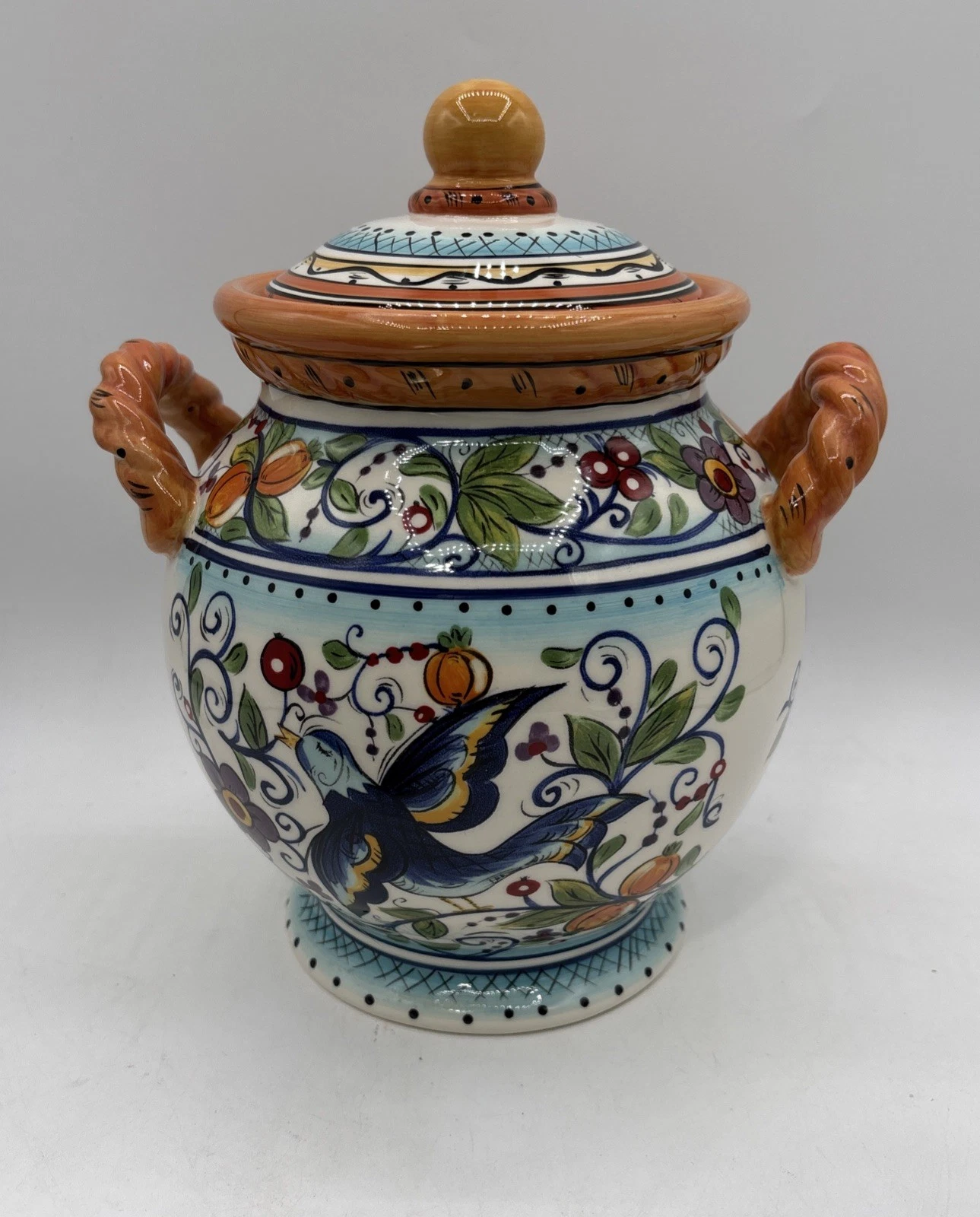 Dario Farrucci Designs Canister Cookie Jar Handles 9 1/4” Tall