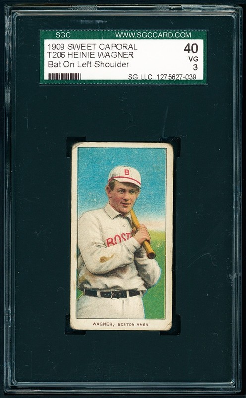 1909-11 T206 Sweet Cap Fact 649OP - Heinie Wagner, Bat on L Shoulder - SGC 3+