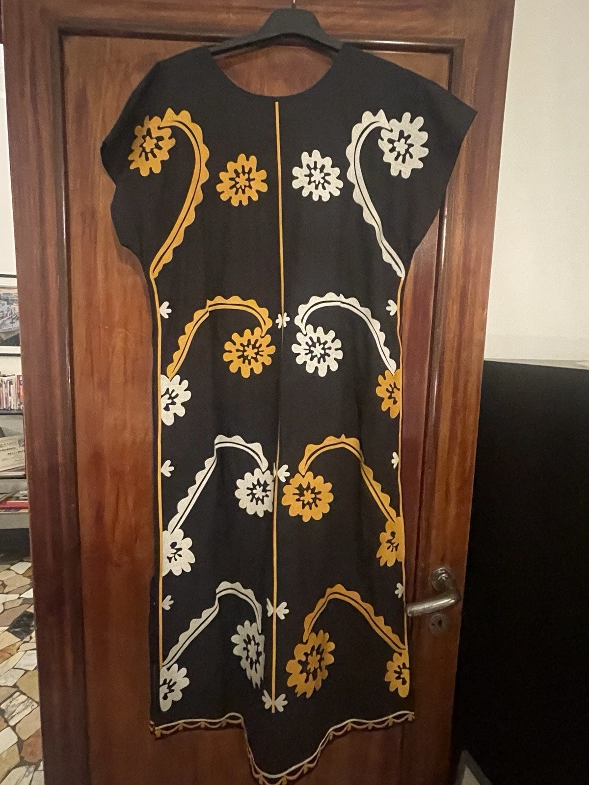 Tory Burch Abito Caftano In Cotone Black Cotton Long Dress Tory Burch