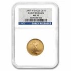 2007-W 1/4 oz Burnished Gold Eagle MS/SP-70 NGC (Early Release)