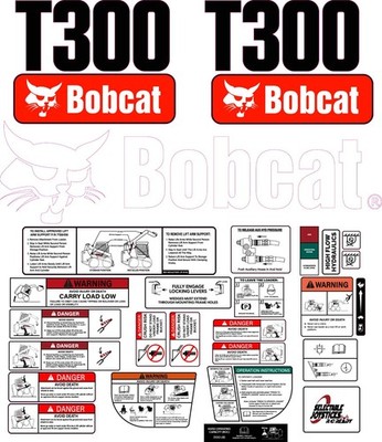 Fits Bobcat T300 Decal Kit Skid Steer / safety decals 3M VINYL / FREE SHIPPING