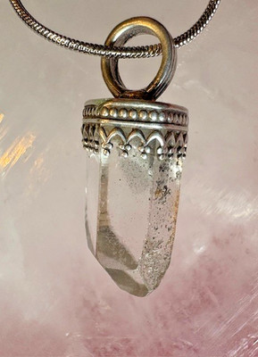 Arkansas Quartz Crystal 925 Pendant Chloride Energy Magic by By JKL 235