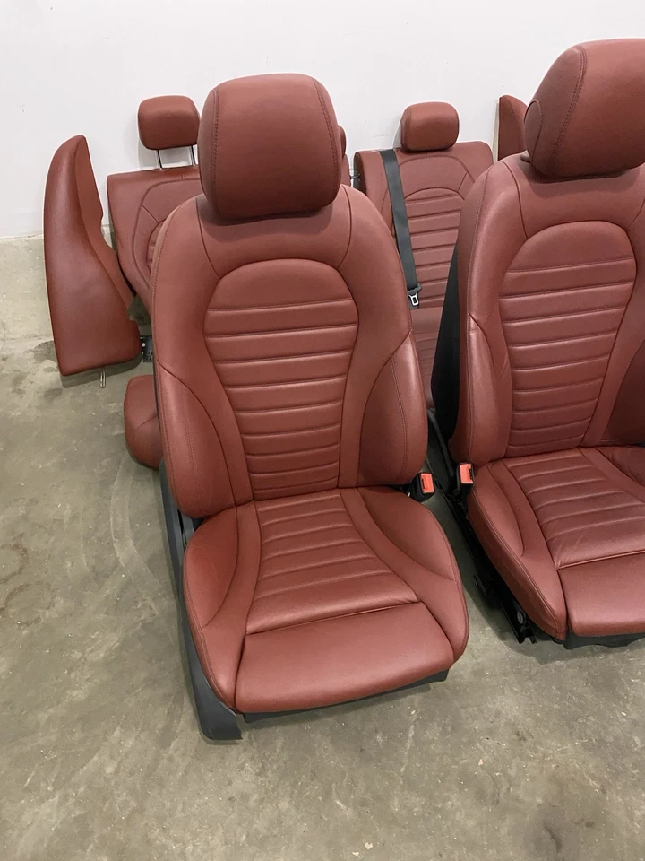 Juego COMPLETO Asiento Reforzado Rojo 15-19 OEM Mercedes W205 C300 Delantero Trasero Izquierdo Derecho Foto 3 de 4