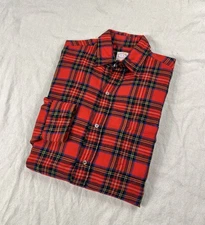 VTG BROOKS BROTHERS Brooksflannel Shirt Plaid Wool Cotton 6 Button 15.5 USA Made